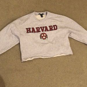 Forever 21 Harvard Cropped Sweatshirt